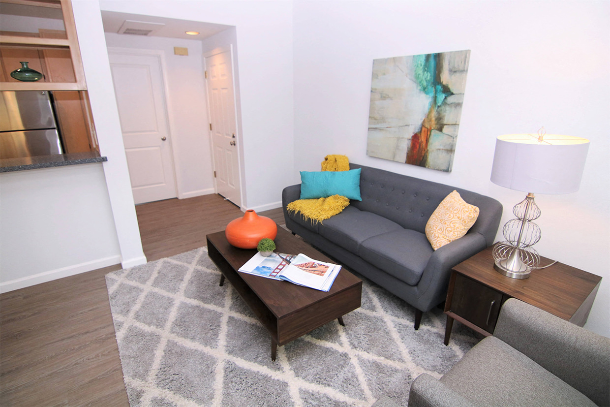 View of living room and entryway